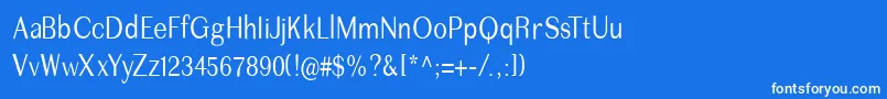 フォントImperiumcond – 青い背景に白い文字