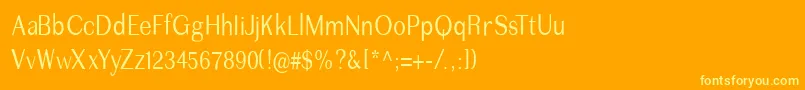 フォントImperiumcond – オレンジの背景に黄色の文字