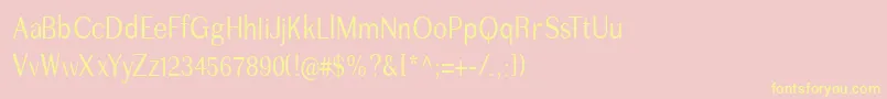 Imperiumcond Font – Yellow Fonts on Pink Background