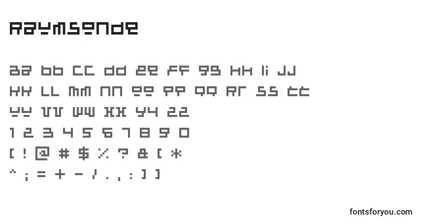 Raumsonde-fontti – aakkoset, numerot, erikoismerkit