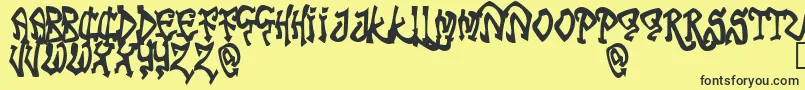 TribalFunk Font – Black Fonts on Yellow Background