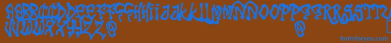 TribalFunk Font – Blue Fonts on Brown Background