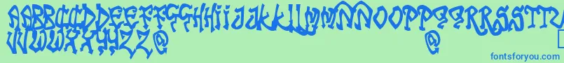 TribalFunk Font – Blue Fonts on Green Background