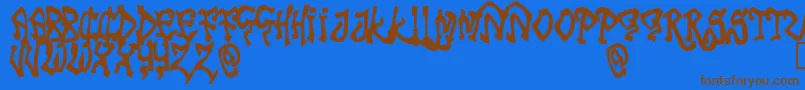 TribalFunk Font – Brown Fonts on Blue Background