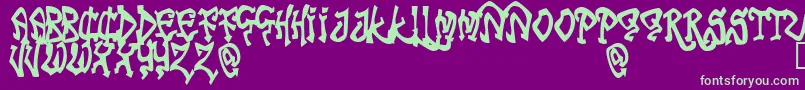 TribalFunk Font – Green Fonts on Purple Background