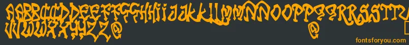 TribalFunk-Schriftart – Orangefarbene Schriften auf schwarzem Hintergrund