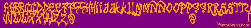 TribalFunk Font – Orange Fonts on Purple Background