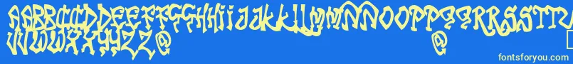 TribalFunk Font – Yellow Fonts on Blue Background