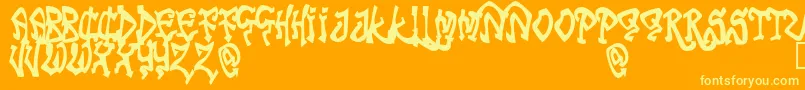 TribalFunk Font – Yellow Fonts on Orange Background