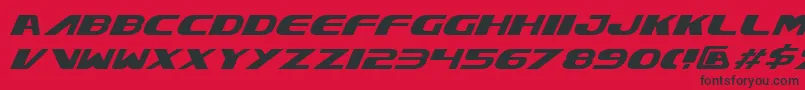 XcelsionItalic Font – Black Fonts on Red Background
