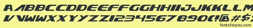 XcelsionItalic Font – Black Fonts on Yellow Background