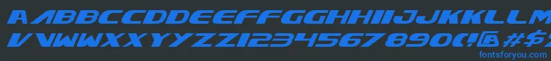 XcelsionItalic Font – Blue Fonts on Black Background