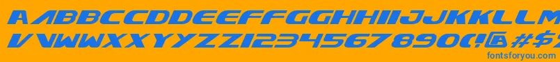 XcelsionItalic Font – Blue Fonts on Orange Background