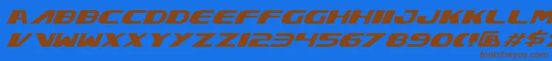 XcelsionItalic Font – Brown Fonts on Blue Background