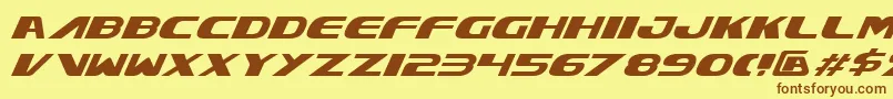 XcelsionItalic Font – Brown Fonts on Yellow Background