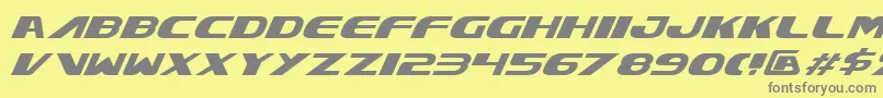 XcelsionItalic Font – Gray Fonts on Yellow Background