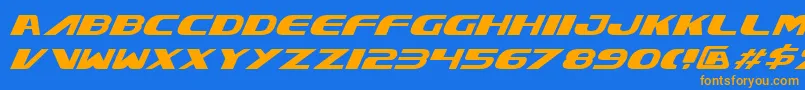 XcelsionItalic Font – Orange Fonts on Blue Background