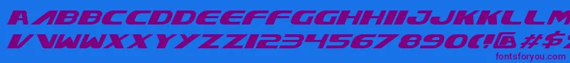 XcelsionItalic Font – Purple Fonts on Blue Background