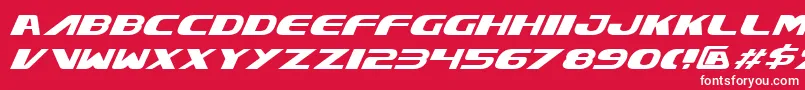 フォントXcelsionItalic – 赤い背景に白い文字