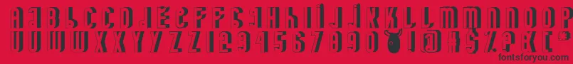 Fonte MinotaureShadow – fontes pretas em um fundo vermelho