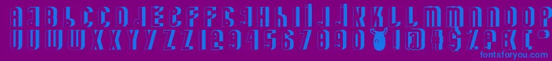 MinotaureShadow Font – Blue Fonts on Purple Background