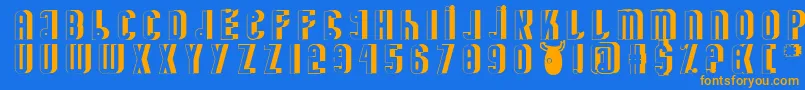 MinotaureShadow Font – Orange Fonts on Blue Background