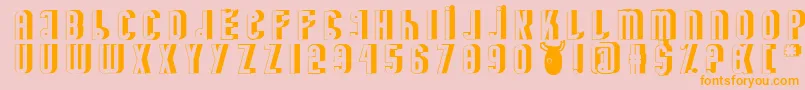 MinotaureShadow-Schriftart – Orangefarbene Schriften auf rosa Hintergrund