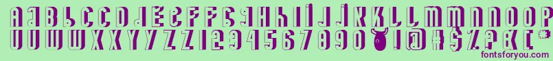MinotaureShadow Font – Purple Fonts on Green Background