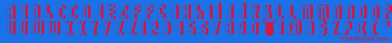 MinotaureShadow Font – Red Fonts on Blue Background