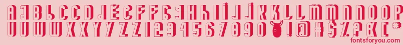 MinotaureShadow Font – Red Fonts on Pink Background