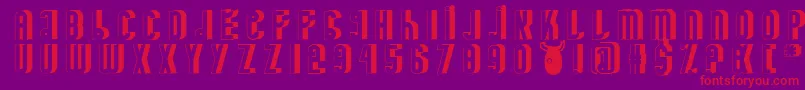 フォントMinotaureShadow – 紫の背景に赤い文字