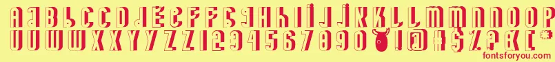 MinotaureShadow Font – Red Fonts on Yellow Background