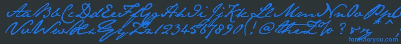 Janeaust Font – Blue Fonts on Black Background
