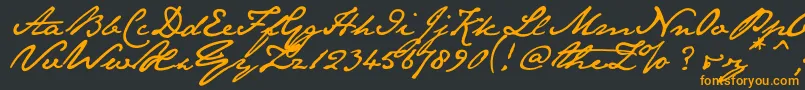 Janeaust Font – Orange Fonts on Black Background