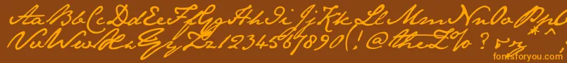 Janeaust Font – Orange Fonts on Brown Background
