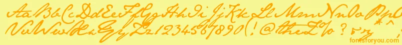 Janeaust Font – Orange Fonts on Yellow Background