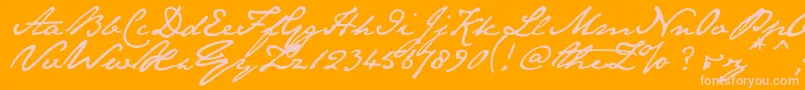 More about Janeaust Font Janeaust Font – Pink Fonts on Orange Background