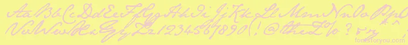 Janeaust Font – Pink Fonts on Yellow Background