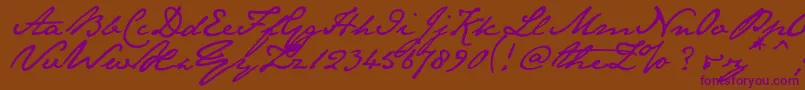 Janeaust Font – Purple Fonts on Brown Background