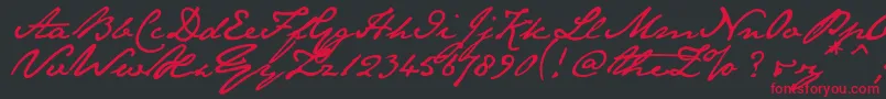 Janeaust Font – Red Fonts on Black Background