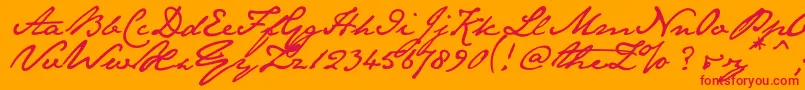 フォントJaneaust – オレンジの背景に赤い文字