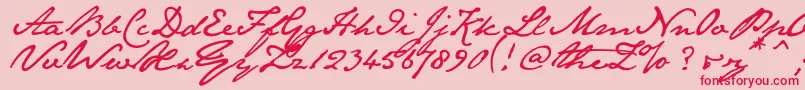 Janeaust Font – Red Fonts on Pink Background