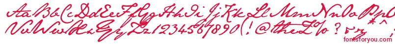 Janeaust Font – Red Fonts on White Background