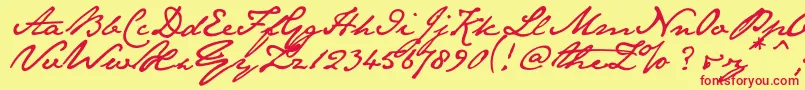 Janeaust Font – Red Fonts on Yellow Background