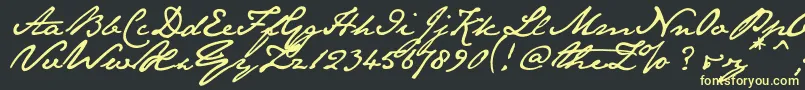 Janeaust-Schriftart – Gelbe Schriften auf schwarzem Hintergrund