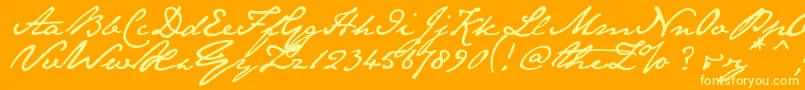 Janeaust Font – Yellow Fonts on Orange Background