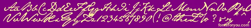 Janeaust Font – Yellow Fonts on Purple Background