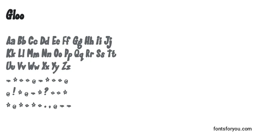 Шрифт Gloo – алфавит, цифры, специальные символы