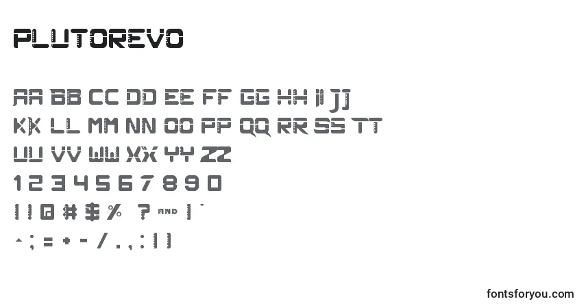 A fonte PlutoRevo – alfabeto, números, caracteres especiais