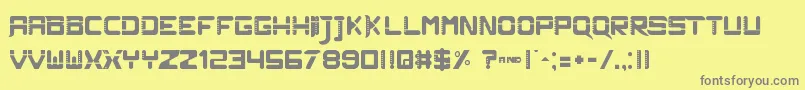 Saiba mais sobre a fonte PlutoRevo Fonte PlutoRevo – fontes cinzas em um fundo amarelo